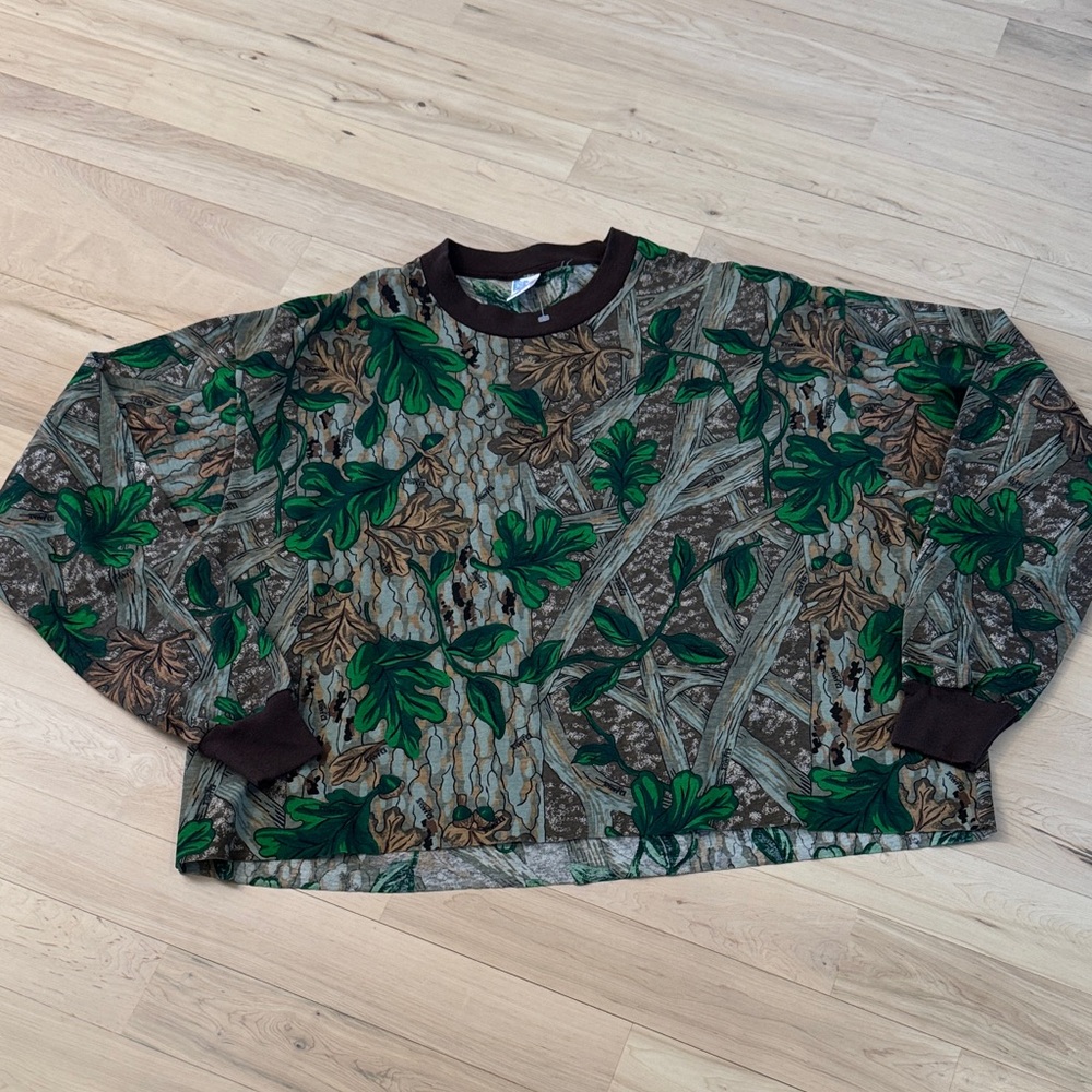 Vtg Duke Camo Long Sleeve T-Shirt Full Print Woods Size XXXL-USA-New-NOS